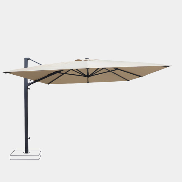 Windproof cantilever parasol Mistral 3x4m - Polyester canopy