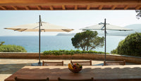 Modern patio parasol: the central element of a premium terrace's visual identity