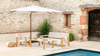 wooden effect parasol