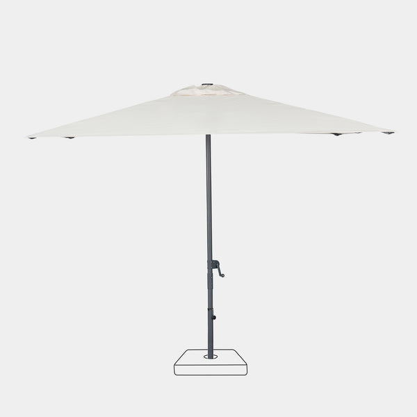 Windproof centre pole parasol Aura 3x3m - Charcoal grey frame inish