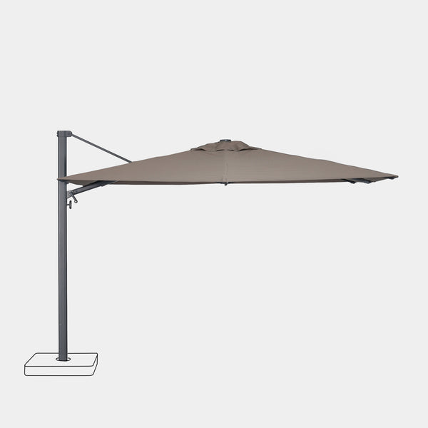 Windproof cantilever parasol Mistral 3x4m - Charcoal grey frame finish