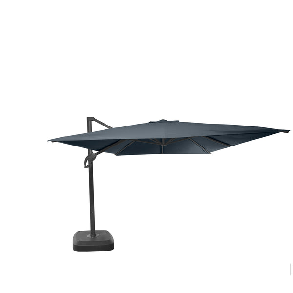 Bundle - Windproof cantilever parasol Foehn 3x3m polyester & Wheeled base Ponant
