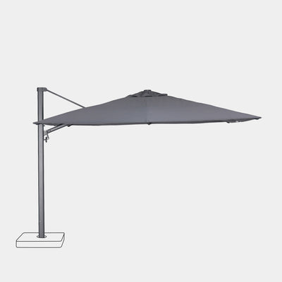 Windproof cantilever parasol Mistral 3x3m - Charcoal grey frame finish