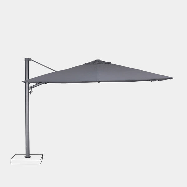 Windproof cantilever parasol Mistral 3x3m - Charcoal grey frame finish