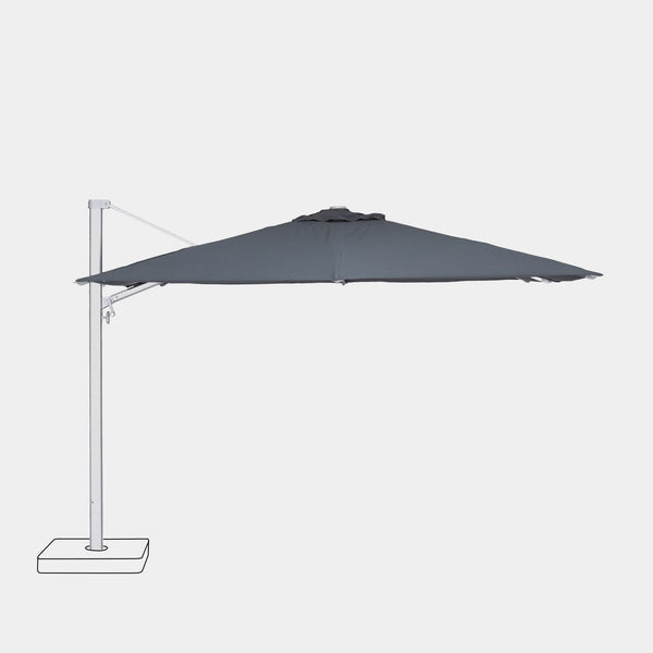 Windproof cantilever parasol Mistral 3x4m - Silver grey frame finish