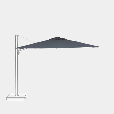 Windproof cantilever parasol Mistral 3x3m - Silver grey frame finish
