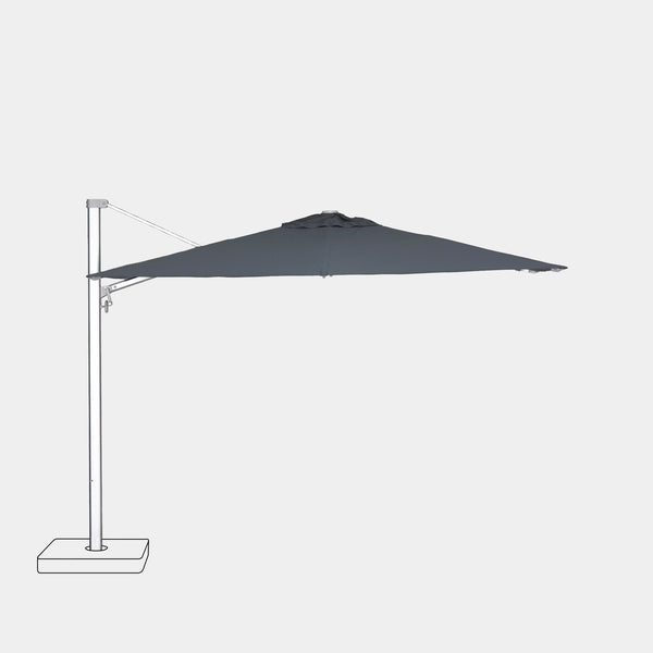 Windproof cantilever parasol Mistral 3x3m - Silver grey frame finish