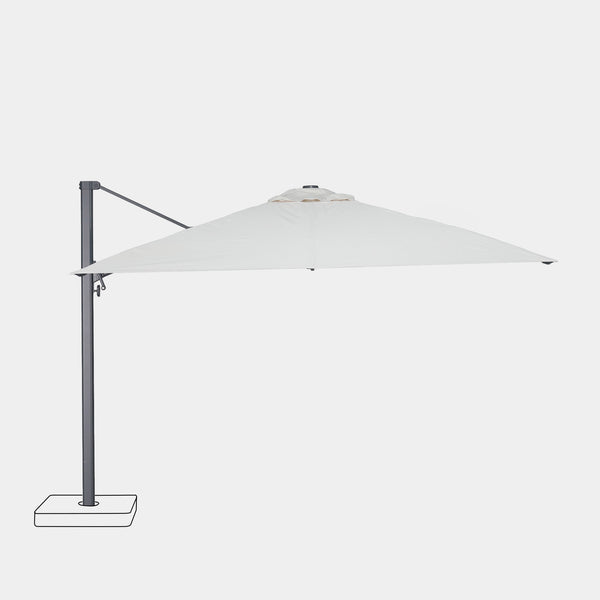 Windproof cantilever parasol Mistral 3x4m - Charcoal grey frame finish