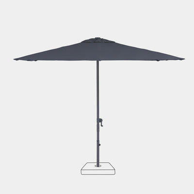 Windproof centre pole parasol Aura 3x3m - Charcoal grey frame inish