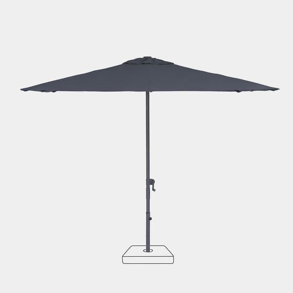 Windproof centre pole parasol Aura 3x3m - Charcoal grey frame inish
