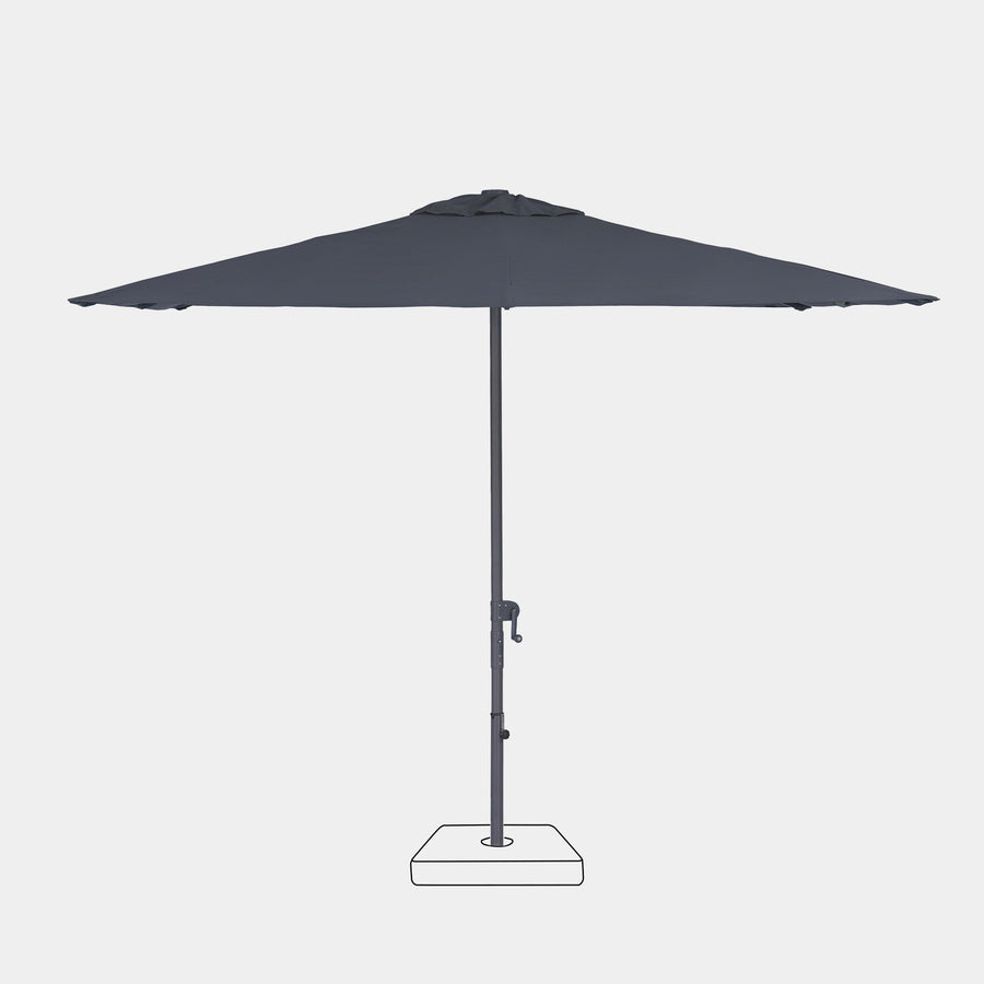Windproof centre pole parasol Aura 3x3m - Charcoal grey frame inish