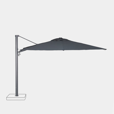 Windproof cantilever parasol Mistral 3x3m - Charcoal grey frame finish