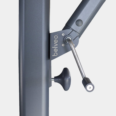 Windproof cantilever parasol Mistral 3x3m - Charcoal grey frame finish