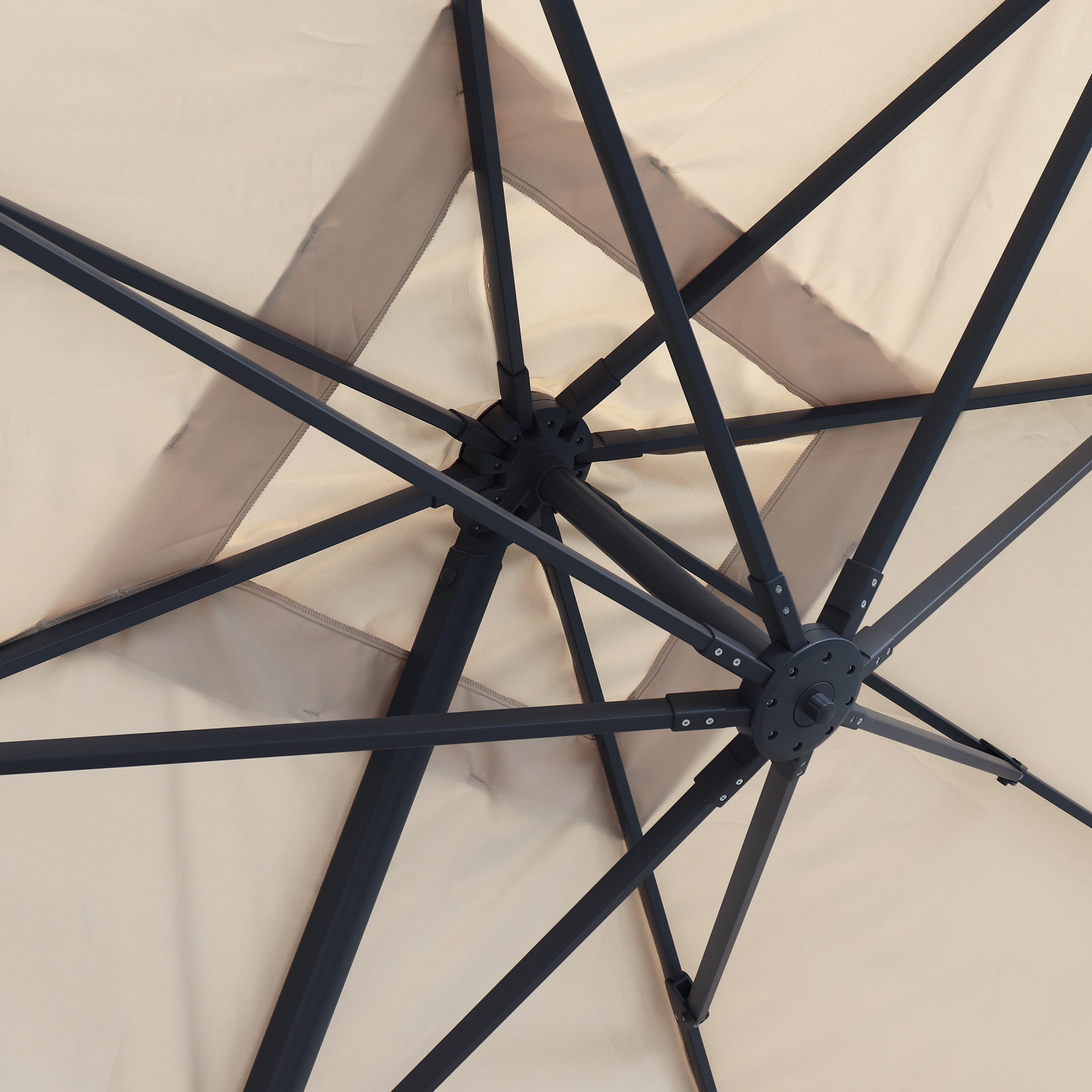 Windproof cantilever parasol Mistral 3x3m - Charcoal grey frame finish