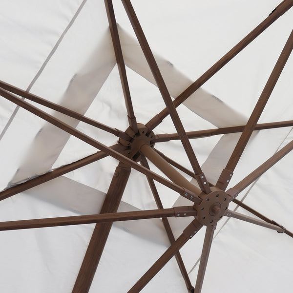 Windproof cantilever parasol Mistral 3x4m - Wood effect frame finish