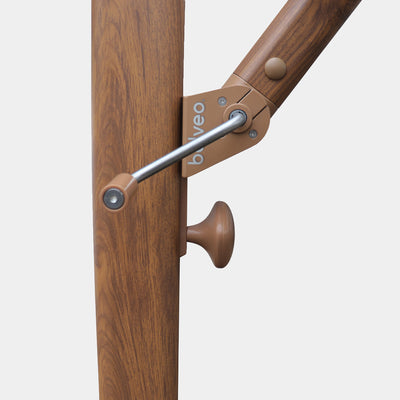 Windproof cantilever parasol Mistral 3x3m - Wood effect frame finish