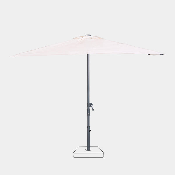 Windproof centre pole parasol Aura 3x2m - Charcoal grey frame finish