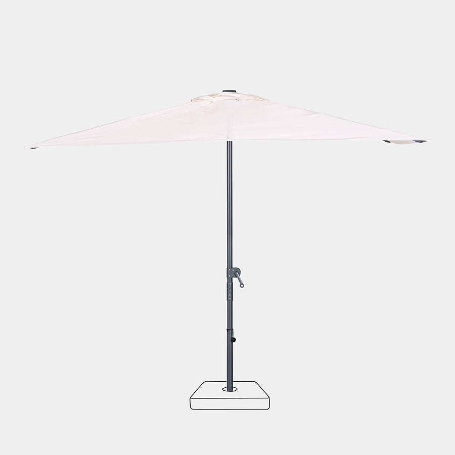 Windproof centre pole parasol Aura 3x2m - Charcoal grey frame finish