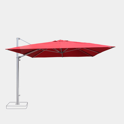 Windproof cantilever parasol Mistral 3x4m - Silver grey frame finish