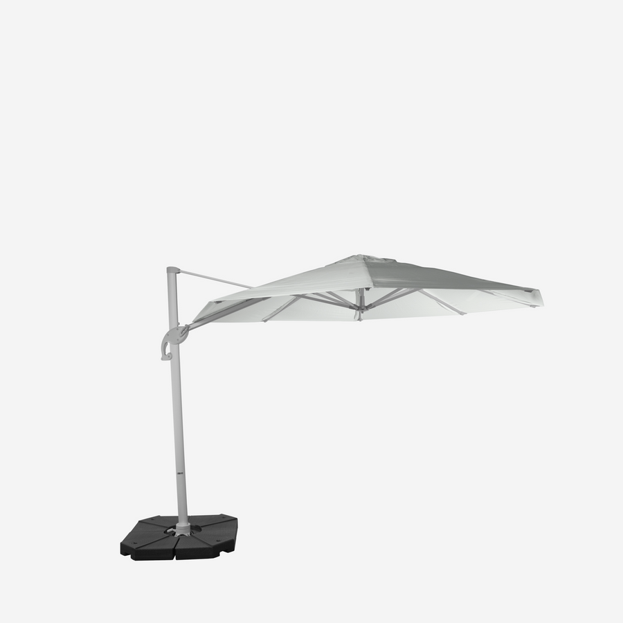 Windproof cantilever parasol Mistral Ø3.30m - Silver grey frame finish
