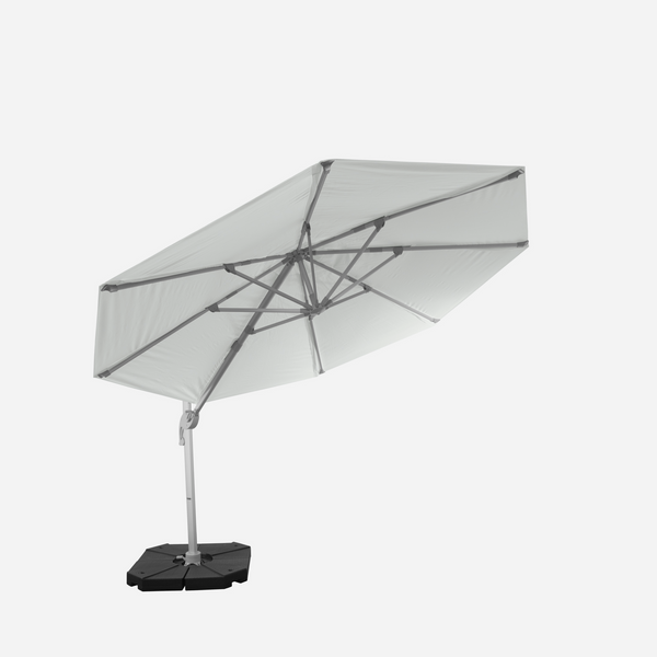Windproof cantilever parasol Mistral Ø3.30m - Silver grey frame finish