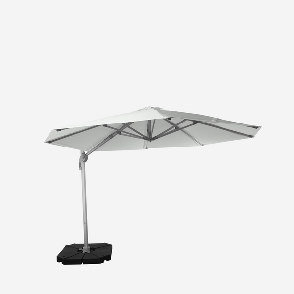 Windproof cantilever parasol Mistral Ø3.30m - Silver grey frame finish