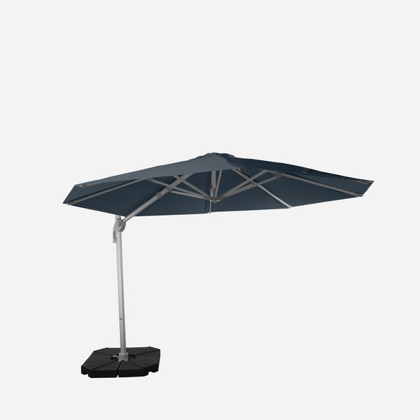 Windproof cantilever parasol Mistral Ø3.30m - Silver grey frame finish