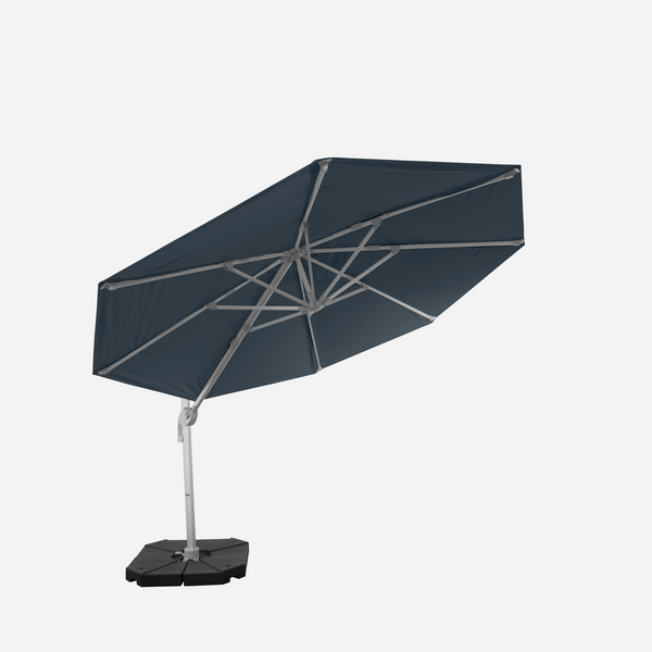 Windproof cantilever parasol Mistral Ø3.30m - Silver grey frame finish