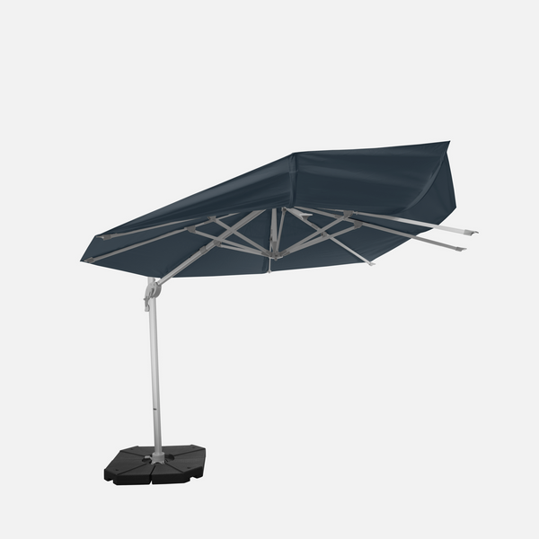 Windproof cantilever parasol Mistral Ø3.30m - Silver grey frame finish