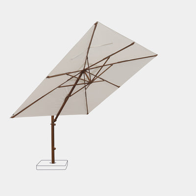 Windproof cantilever parasol Mistral 3x3m - Wood effect frame finish