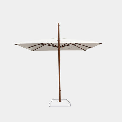 Windproof cantilever parasol Mistral 3x3m - Wood effect frame finish