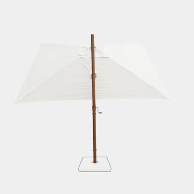 Windproof cantilever parasol Mistral 3x3m - Wood effect frame finish