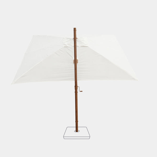 Windproof cantilever parasol Mistral 3x3m - Wood effect frame finish