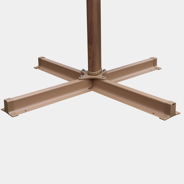 Windproof cantilever parasol Mistral 3x3m - Wood effect frame finish