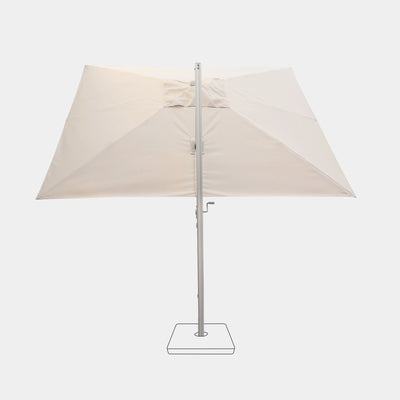 Windproof cantilever parasol Mistral 3x3m - Silver grey frame finish