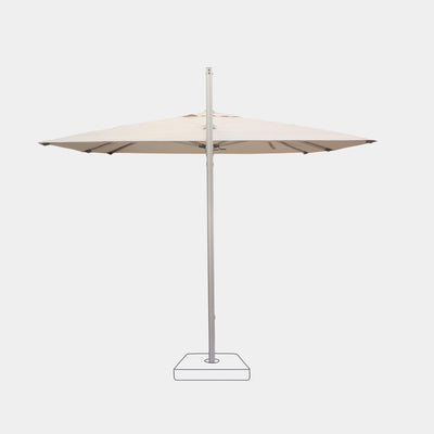 Windproof cantilever parasol Mistral 3x3m - Silver grey frame finish