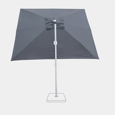 Windproof cantilever parasol Mistral 3x4m - Silver grey frame finish