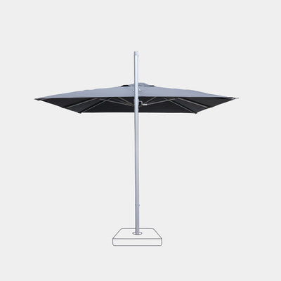 Windproof cantilever parasol Mistral 3x4m - Silver grey frame finish