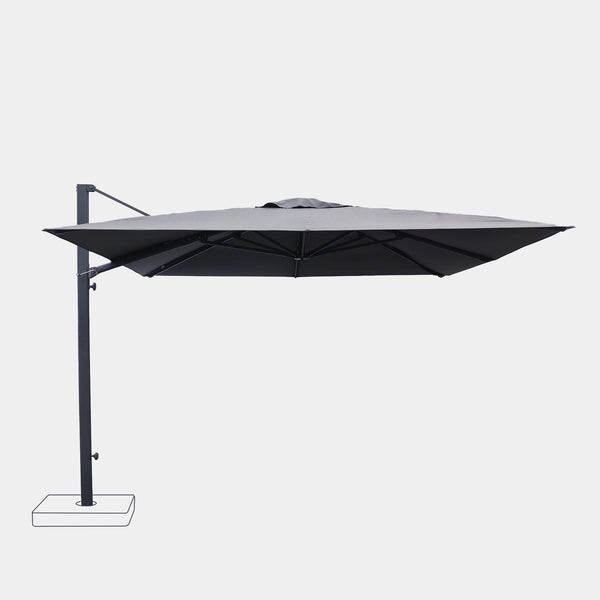 Windproof cantilever parasol Foehn 3x3m - Acrylic canopy