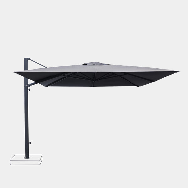 Windproof cantilever parasol Mistral 3x3m - Charcoal grey frame finish
