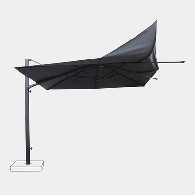 Windproof cantilever parasol Mistral 3x3m - Charcoal grey frame finish