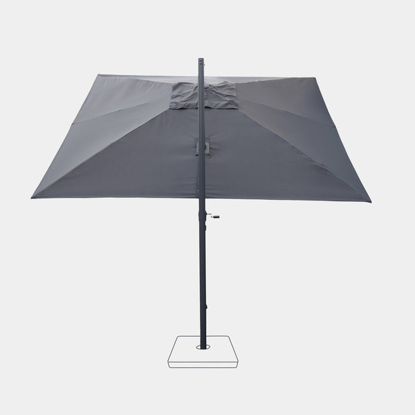 Windproof cantilever parasol Mistral 3x3m - Charcoal grey frame finish