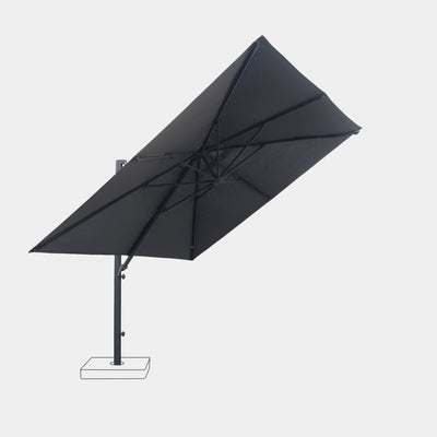 Windproof cantilever parasol Mistral 3x3m - Charcoal grey frame finish