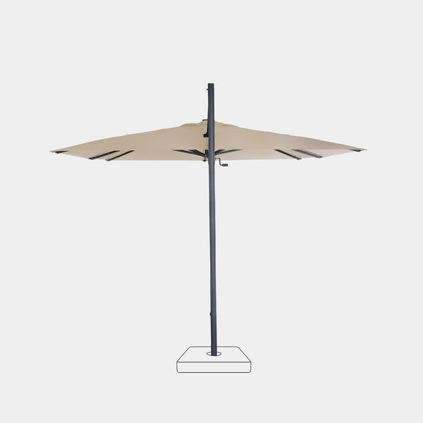 Windproof cantilever parasol Mistral 3x3m - Charcoal grey frame finish