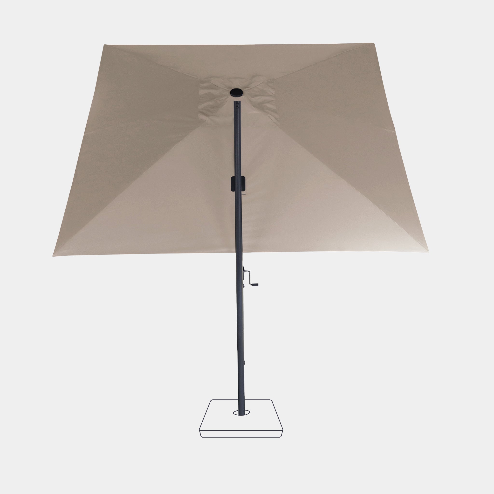 Windproof cantilever parasol Mistral 3x3m - Charcoal grey frame finish