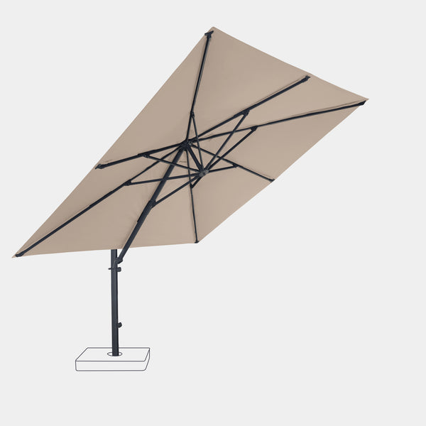 Windproof cantilever parasol Mistral 3x3m - Charcoal grey frame finish