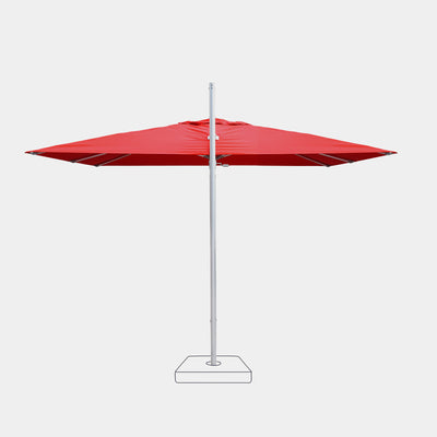 Windproof cantilever parasol Mistral 3x3m - Silver grey frame finish