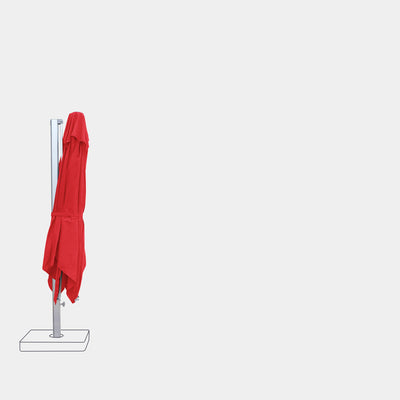 Windproof cantilever parasol Mistral 3x3m - Silver grey frame finish