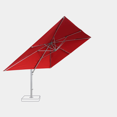 Windproof cantilever parasol Mistral 3x3m - Silver grey frame finish