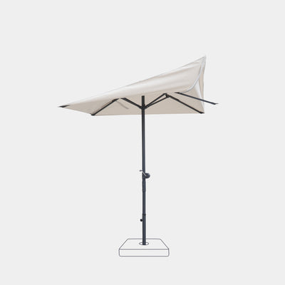 Windproof centre pole parasol Aura 2x2m - Charcoal grey frame finish
